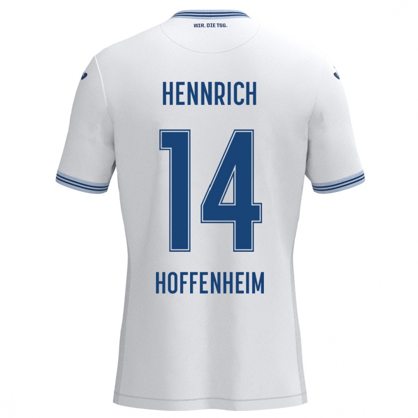 Men Football Paul Hennrich #14 White Blue Away Jersey 2024/25 T-Shirt Za