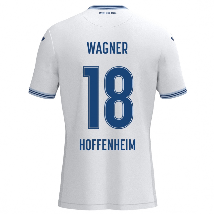 Men Football Ricardo Wagner #18 White Blue Away Jersey 2024/25 T-Shirt Za