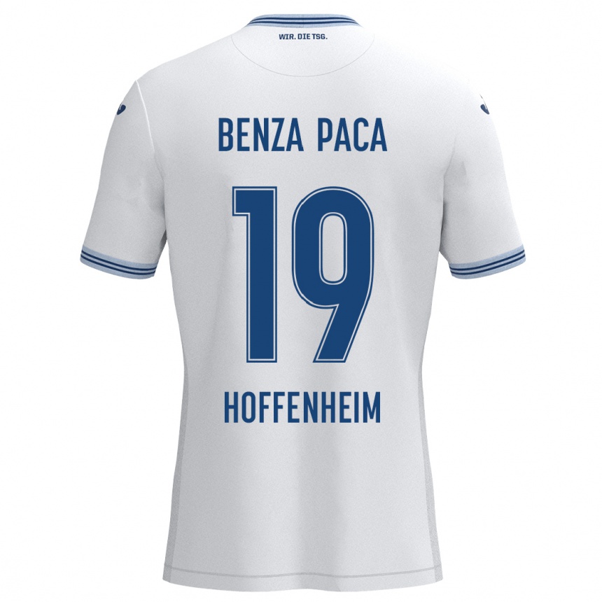 Men Football Lynes Benza Paca #19 White Blue Away Jersey 2024/25 T-Shirt Za