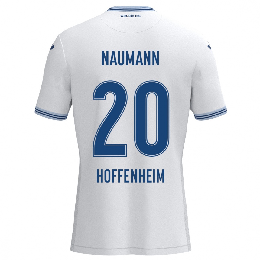 Men Football Maxim Naumann #20 White Blue Away Jersey 2024/25 T-Shirt Za