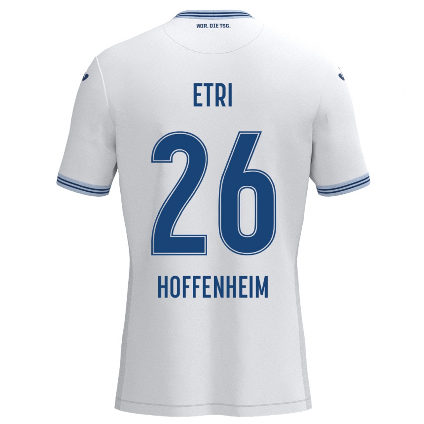 Men Football Ahmed Etri #26 White Blue Away Jersey 2024/25 T-Shirt Za