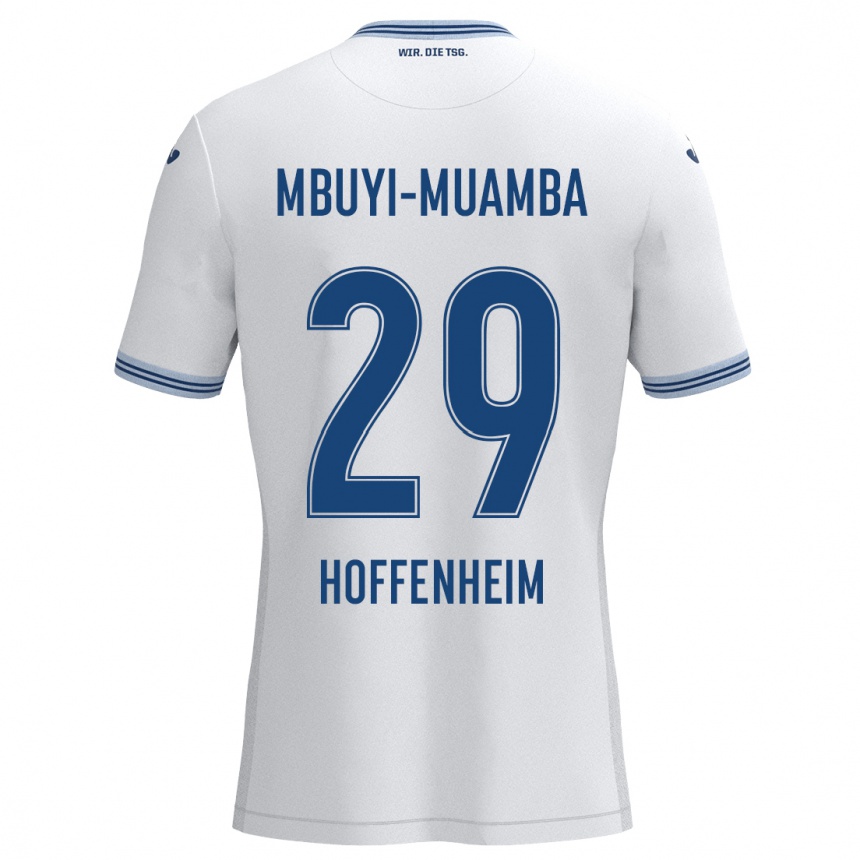 Men Football Hubert Mbuyi-Muamba #29 White Blue Away Jersey 2024/25 T-Shirt Za