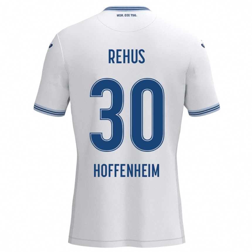 Men Football Milan Rehus #30 White Blue Away Jersey 2024/25 T-Shirt Za