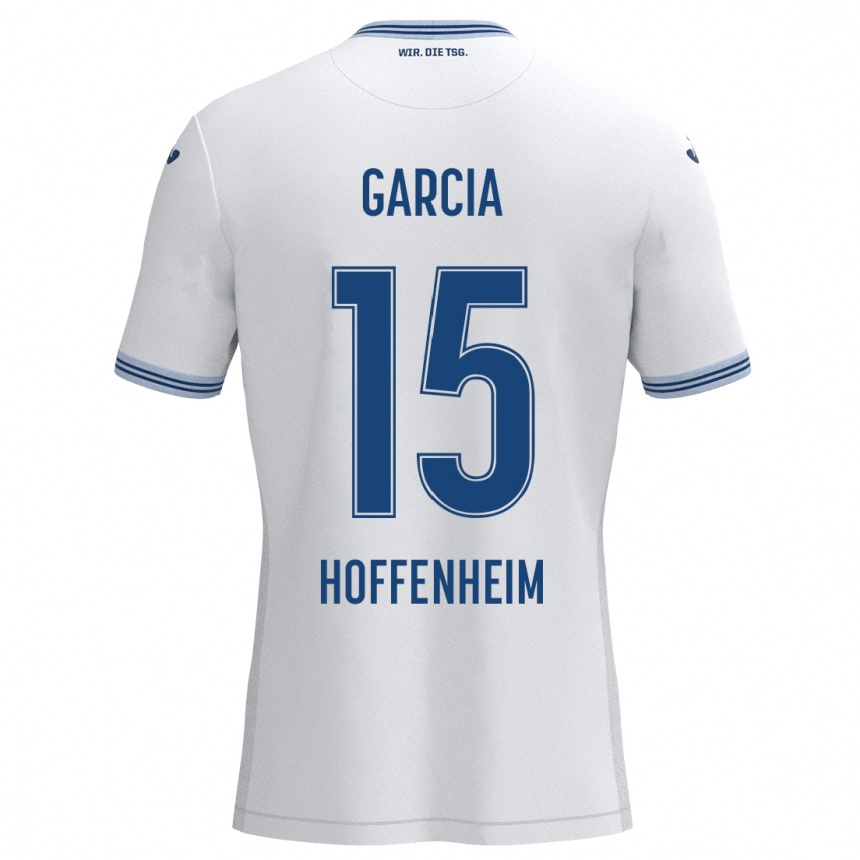 Men Football Marta Cazalla Garcia #15 White Blue Away Jersey 2024/25 T-Shirt Za