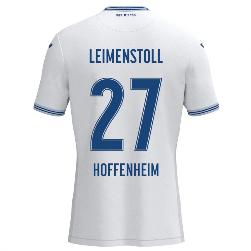 Men Football Vanessa Leimenstoll #27 White Blue Away Jersey 2024/25 T-Shirt Za