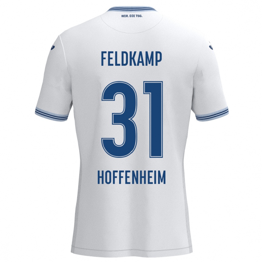 Men Football Jana Feldkamp #31 White Blue Away Jersey 2024/25 T-Shirt Za