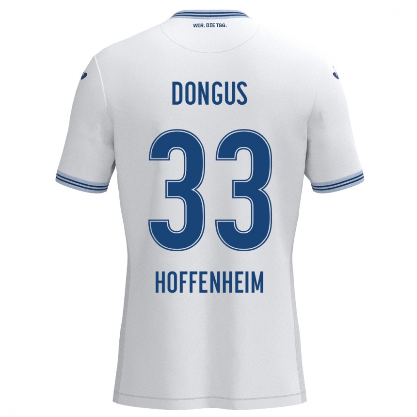 Men Football Fabienne Dongus #33 White Blue Away Jersey 2024/25 T-Shirt Za