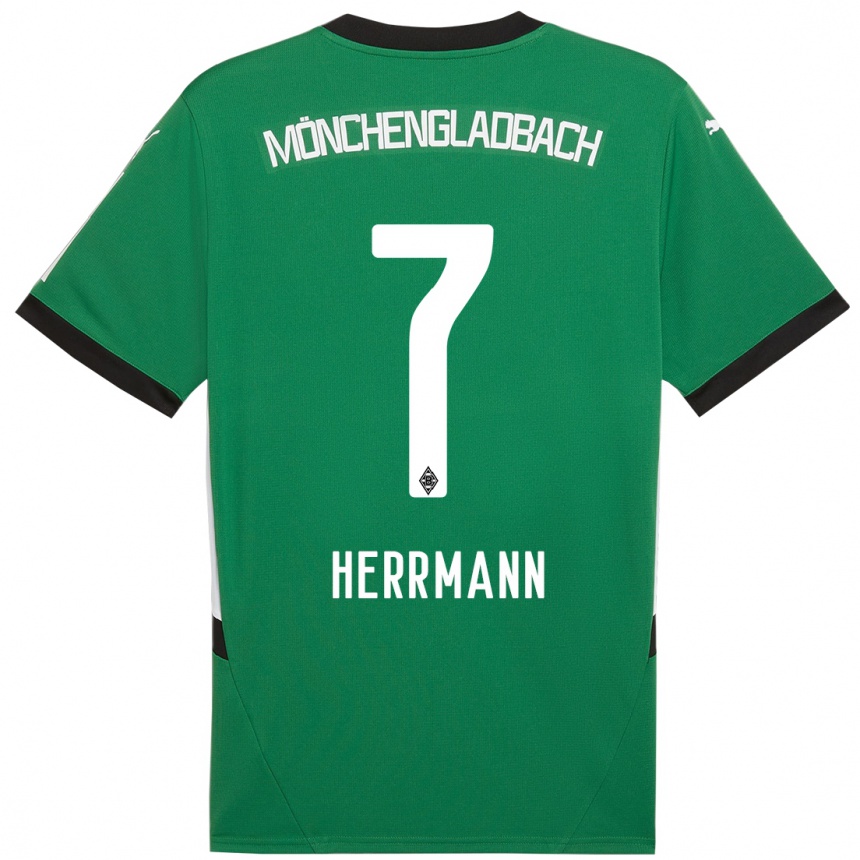 Men Football Patrick Herrmann #7 Green White Away Jersey 2024/25 T-Shirt Za