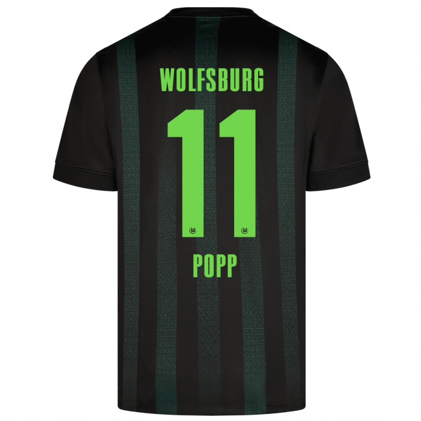 Men Football Alexandra Popp #11 Dark Green Away Jersey 2024/25 T-Shirt Za