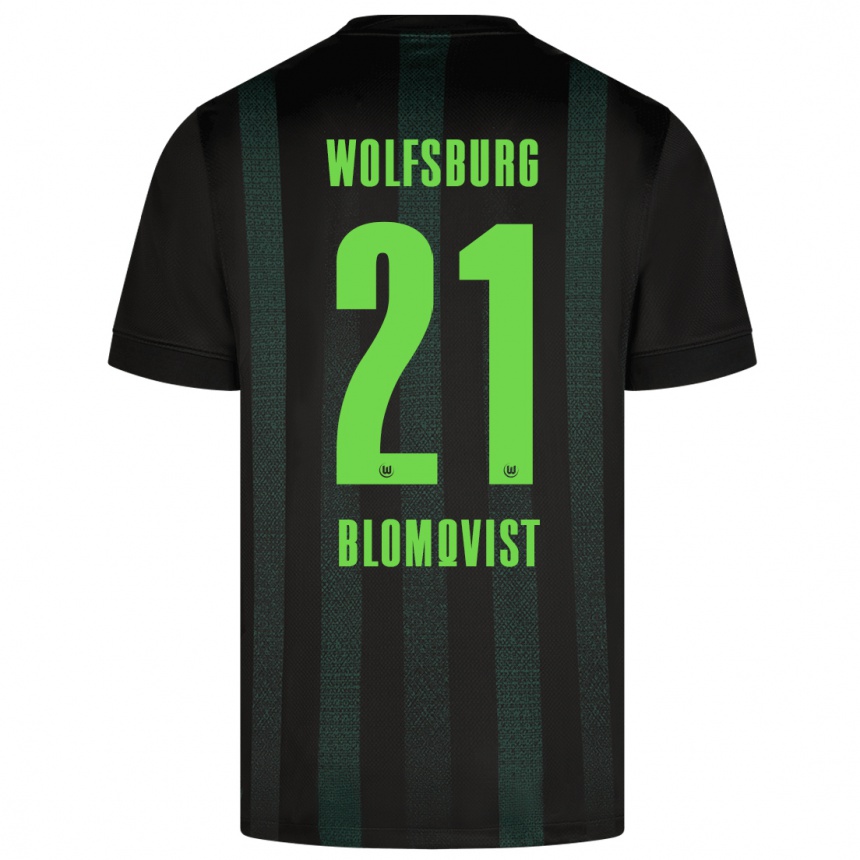 Men Football Rebecka Blomqvist #21 Dark Green Away Jersey 2024/25 T-Shirt Za