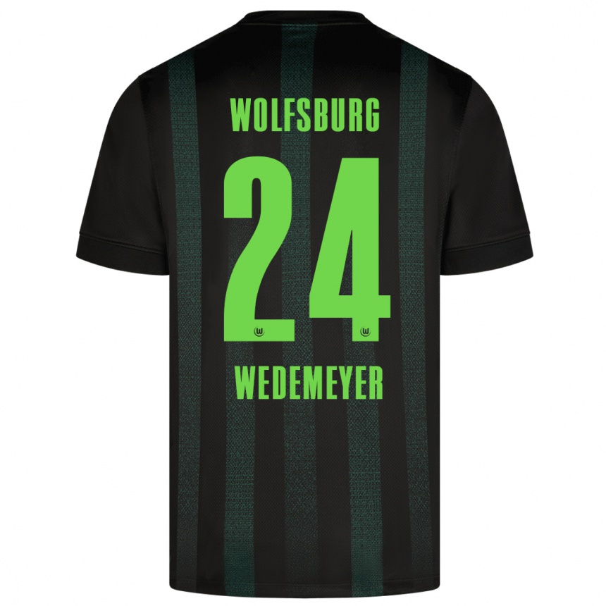 Men Football Joelle Wedemeyer #24 Dark Green Away Jersey 2024/25 T-Shirt Za