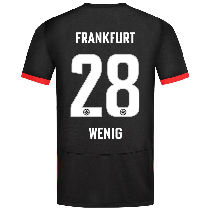 Men Football Marcel Wenig #28 Black Away Jersey 2024/25 T-Shirt Za