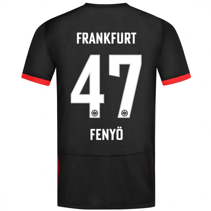 Men Football Noah Fenyö #47 Black Away Jersey 2024/25 T-Shirt Za