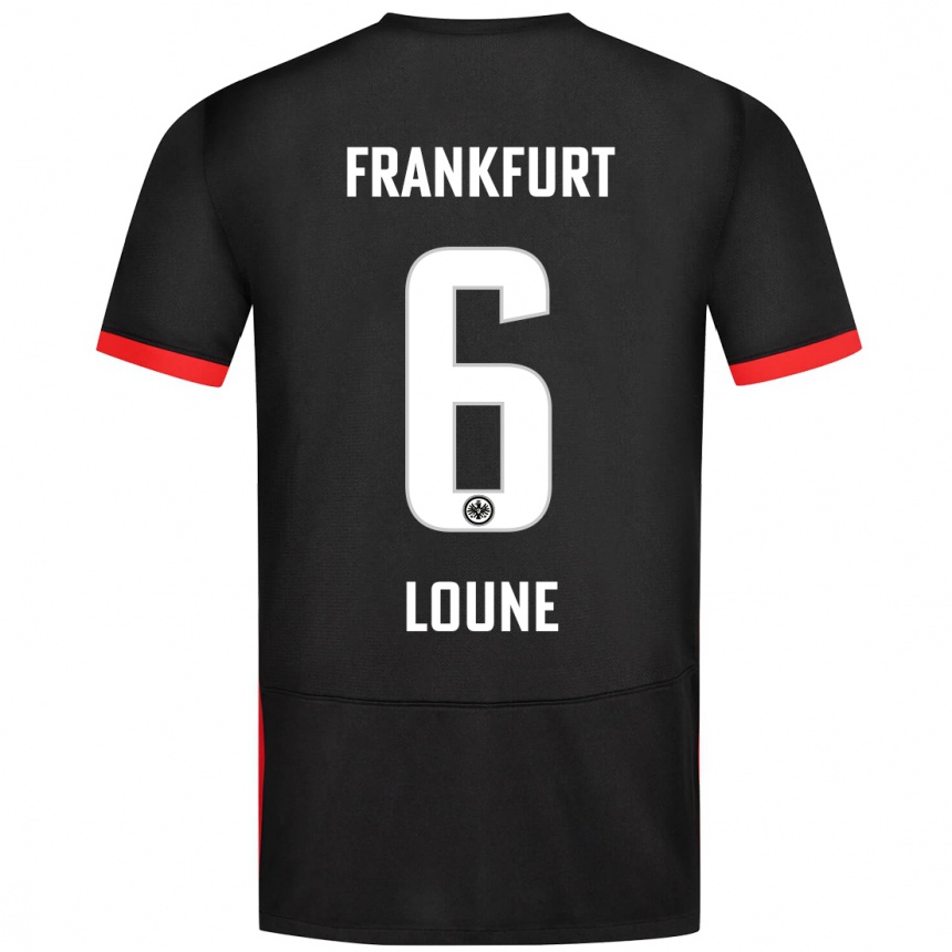 Men Football Adam Loune #6 Black Away Jersey 2024/25 T-Shirt Za