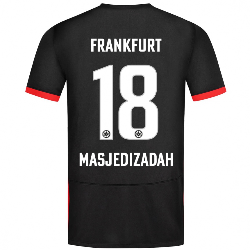 Men Football Abolfazl Masjedizadah #18 Black Away Jersey 2024/25 T-Shirt Za