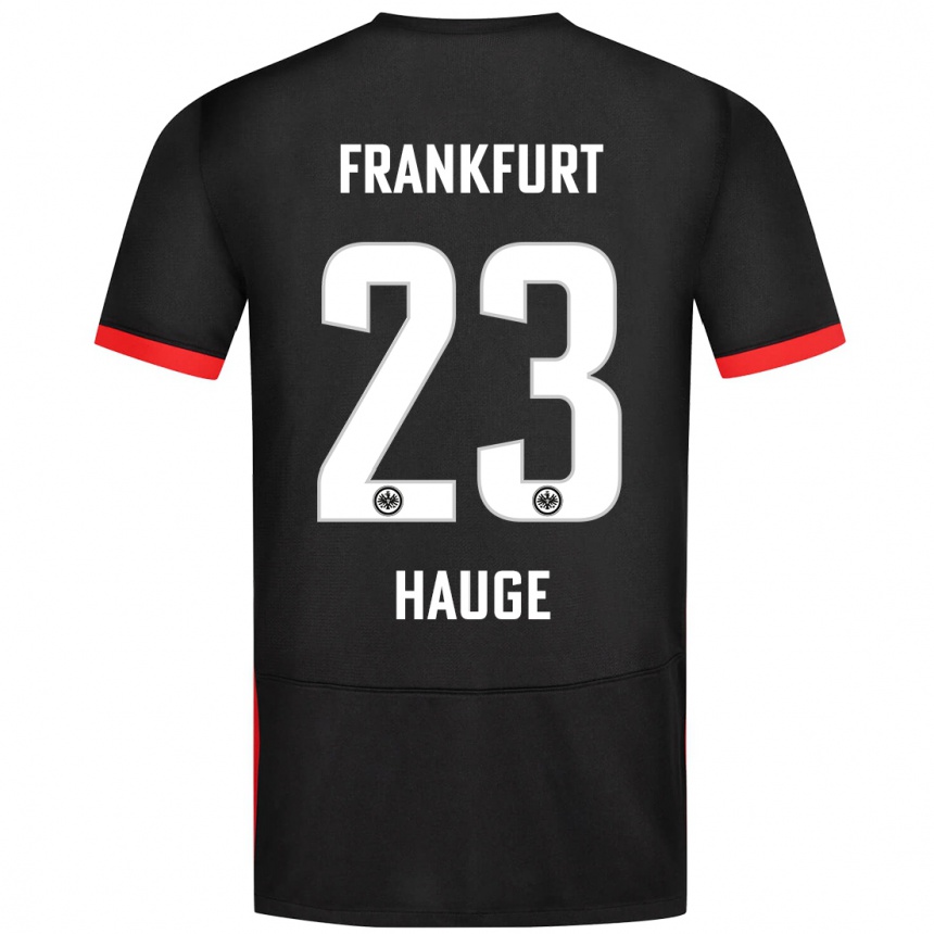 Men Football Jens Petter Hauge #23 Black Away Jersey 2024/25 T-Shirt Za