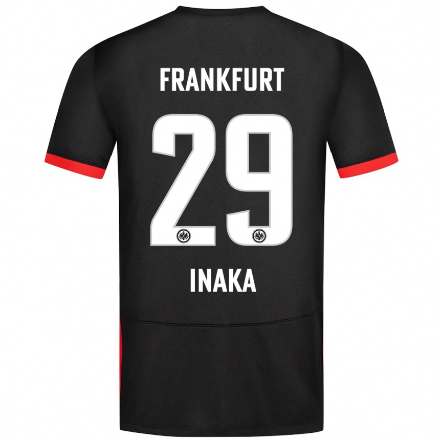 Men Football Arthur Inaka #29 Black Away Jersey 2024/25 T-Shirt Za