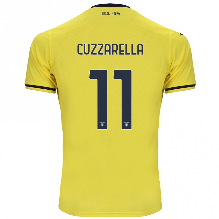 Men Football Cristian Cuzzarella #11 Yellow Away Jersey 2024/25 T-Shirt Za