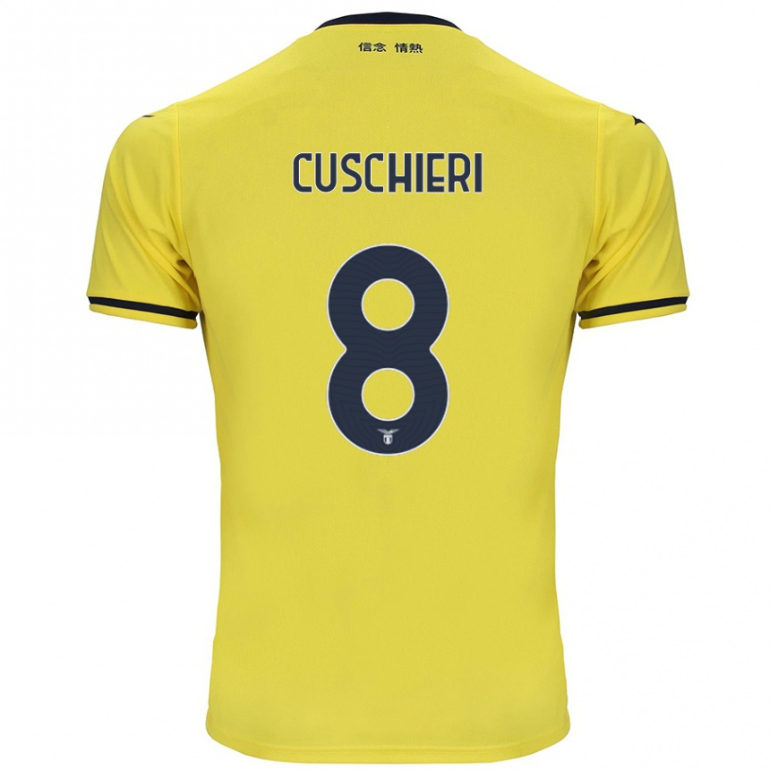 Men Football Rachel Cuschieri #8 Yellow Away Jersey 2024/25 T-Shirt Za