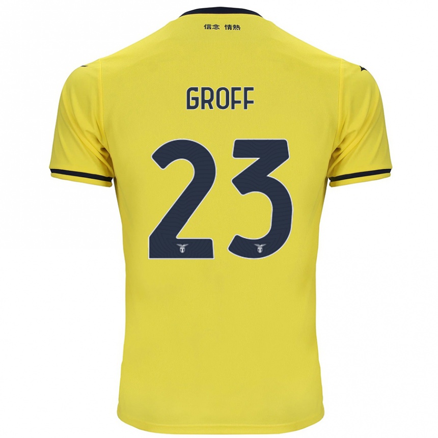 Men Football Chiara Groff #23 Yellow Away Jersey 2024/25 T-Shirt Za