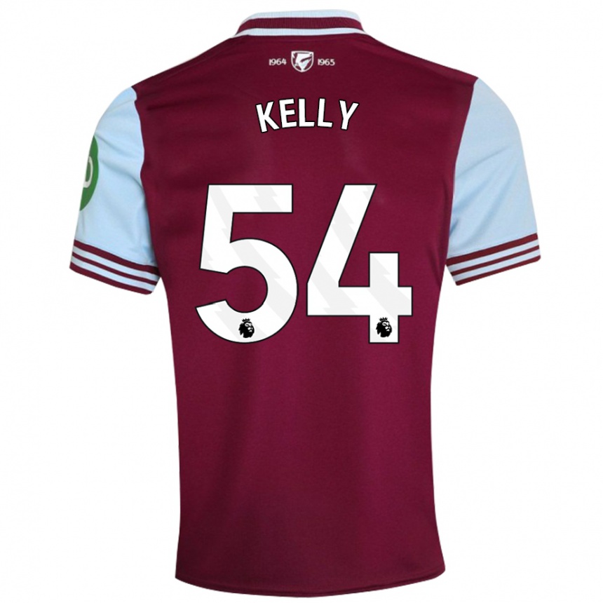 Women Football Patrick Kelly #54 Dark Red Home Jersey 2024/25 T-Shirt Za