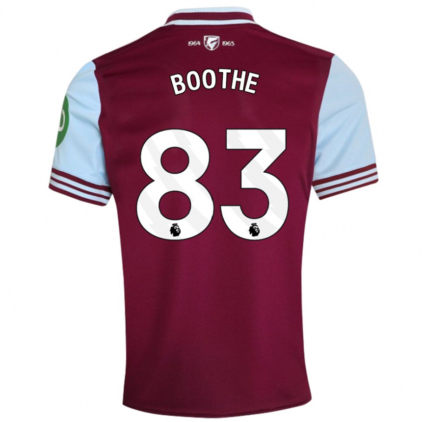 Women Football Sebastian Boothe #83 Dark Red Home Jersey 2024/25 T-Shirt Za