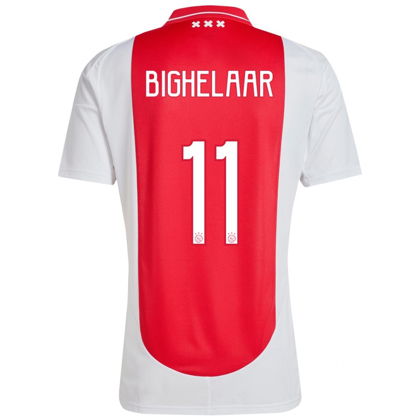 Women Football Marjolijn Van Den Bighelaar #11 Red White Home Jersey 2024/25 T-Shirt Za