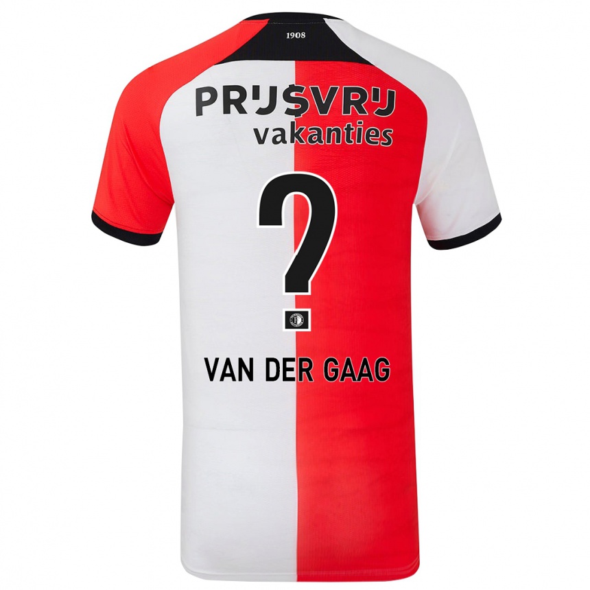 Women Football Bo Van Der Gaag #0 Red White Home Jersey 2024/25 T-Shirt Za