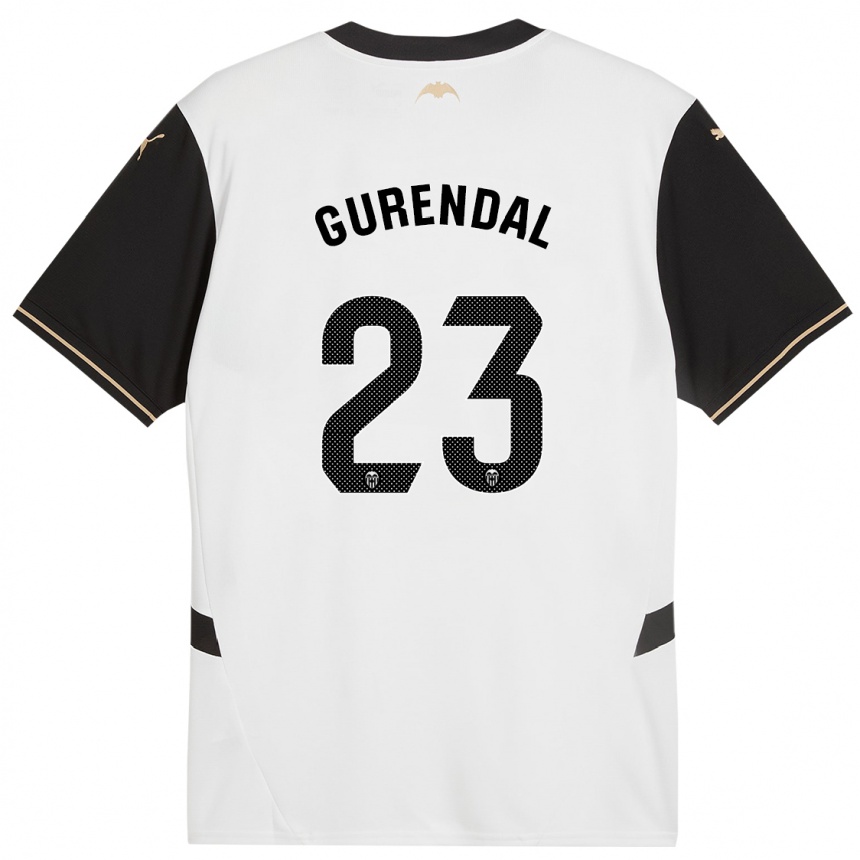 Women Football Alexander Gurendal #23 White Black Home Jersey 2024/25 T-Shirt Za