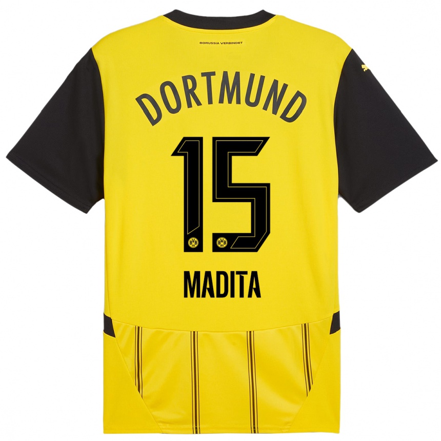 Women Football Kohorst Madita #15 Yellow Black Home Jersey 2024/25 T-Shirt Za