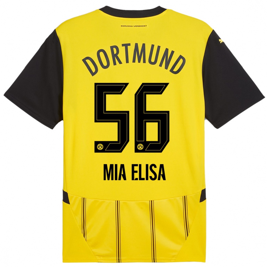 Women Football Bomnuter Mia Elisa #56 Yellow Black Home Jersey 2024/25 T-Shirt Za