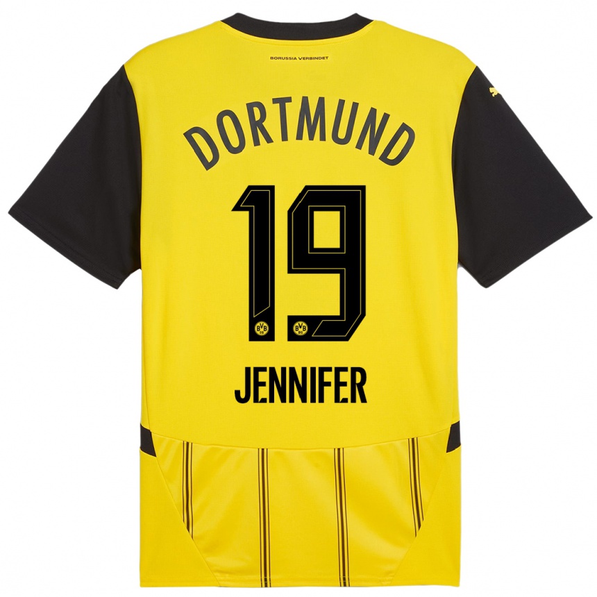 Women Football Gutierrez Bermejo Jennifer #19 Yellow Black Home Jersey 2024/25 T-Shirt Za