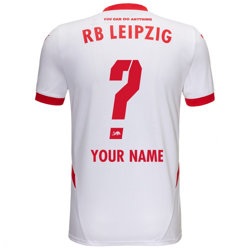 Women Football Your Name #0 White Red Home Jersey 2024/25 T-Shirt Za