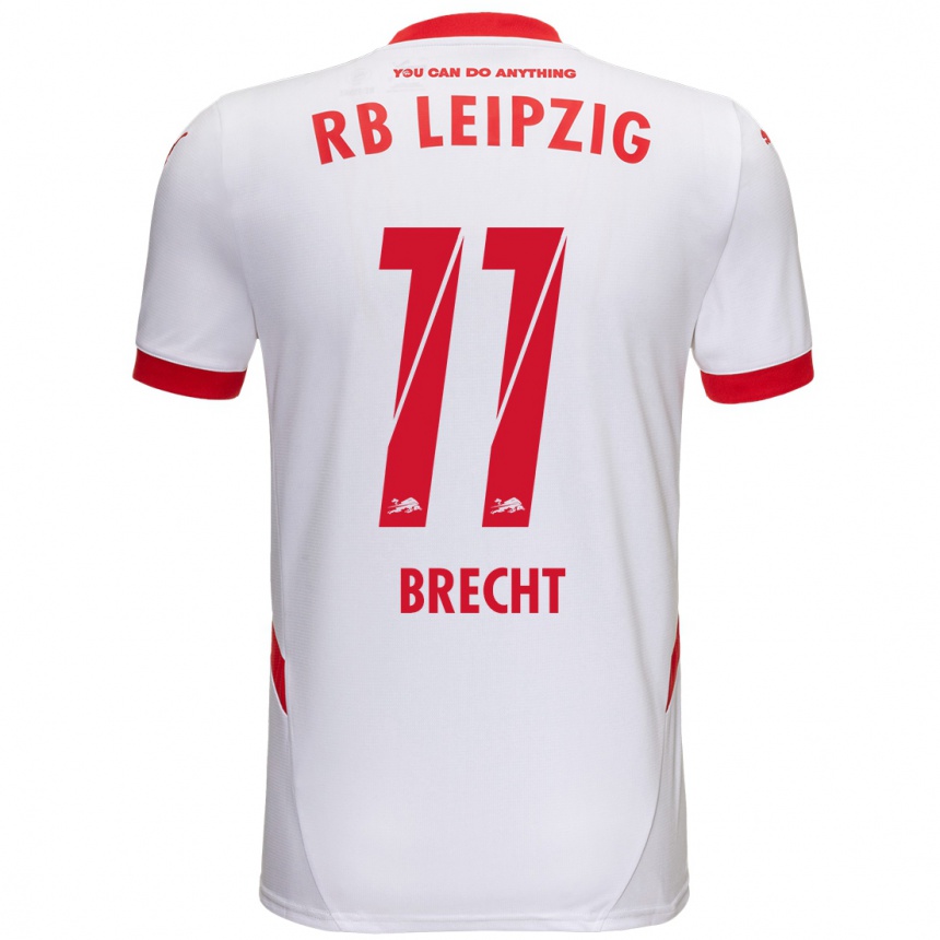 Women Football Barbara Brecht #11 White Red Home Jersey 2024/25 T-Shirt Za