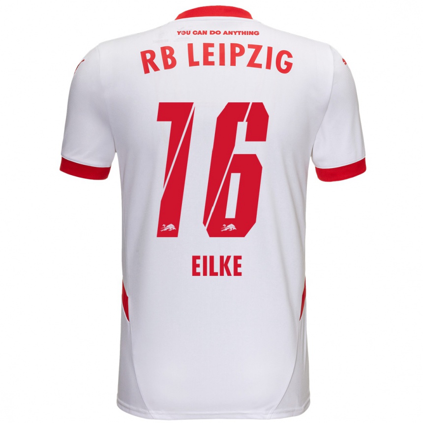 Women Football Lennox Eilke #16 White Red Home Jersey 2024/25 T-Shirt Za