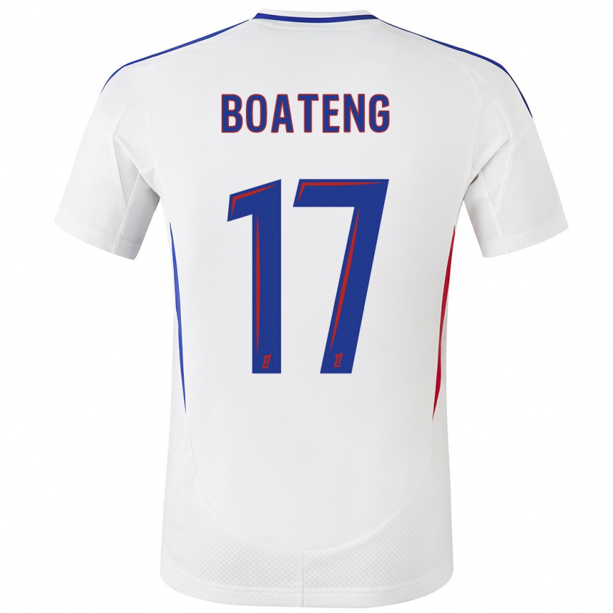 Women Football Jerome Boateng #17 White Blue Home Jersey 2024/25 T-Shirt Za