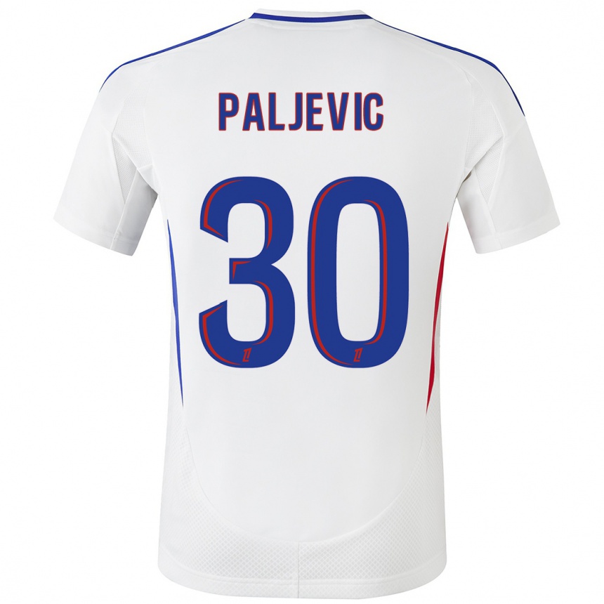 Women Football Alyssia Paljevic #30 White Blue Home Jersey 2024/25 T-Shirt Za