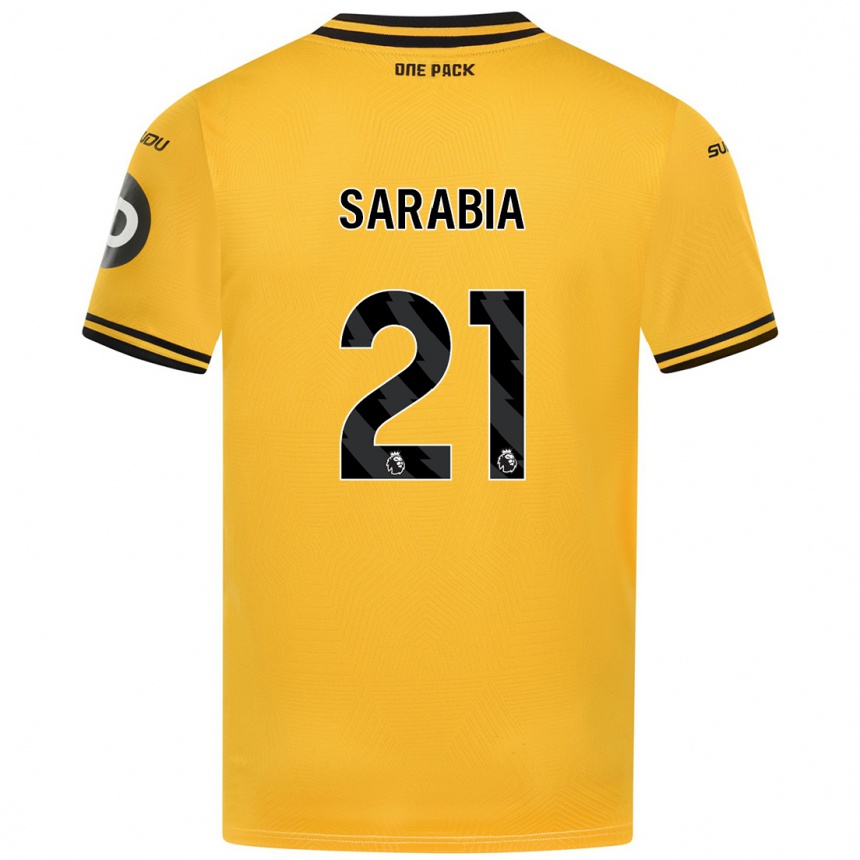 Women Football Pablo Sarabia #21 Yellow Home Jersey 2024/25 T-Shirt Za