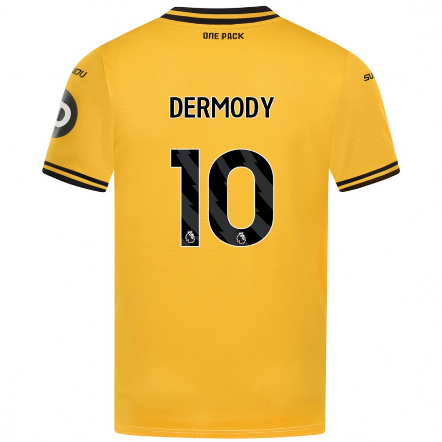 Women Football Helen Dermody #10 Yellow Home Jersey 2024/25 T-Shirt Za