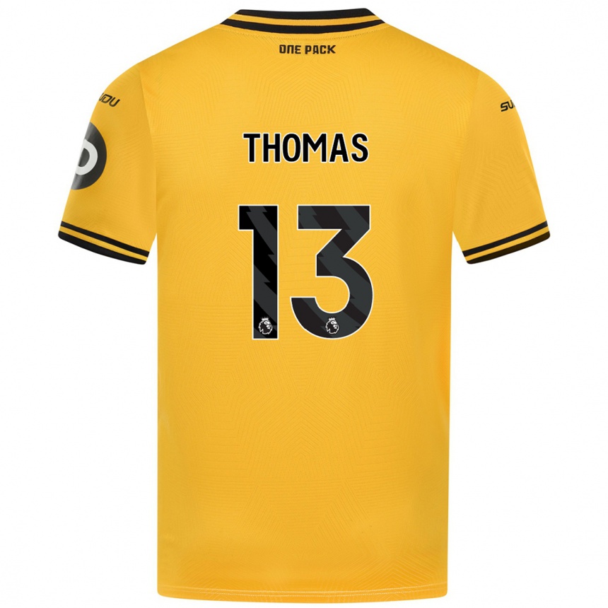 Women Football Bec Thomas #13 Yellow Home Jersey 2024/25 T-Shirt Za