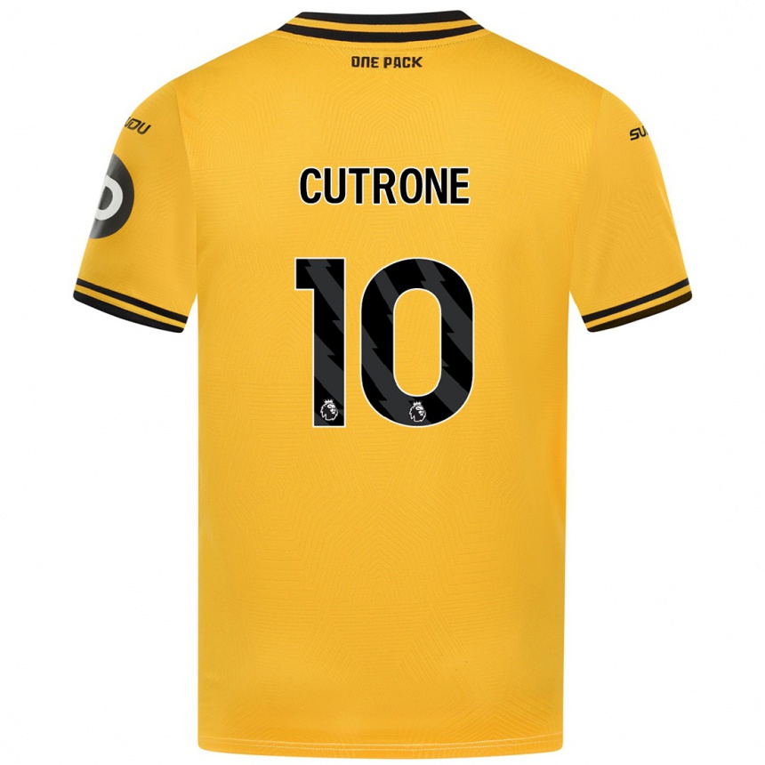 Women Football Patrick Cutrone #10 Yellow Home Jersey 2024/25 T-Shirt Za