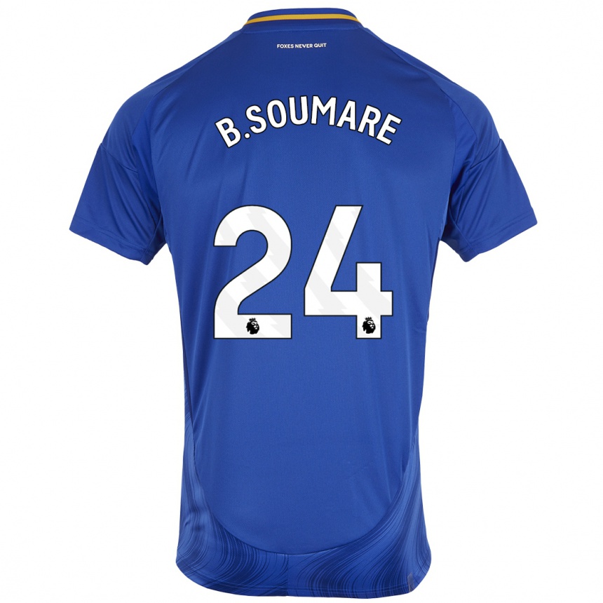 Women Football Boubakary Soumare #24 Blue White Home Jersey 2024/25 T-Shirt Za