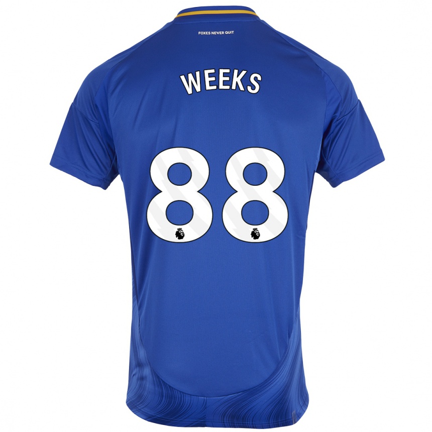 Women Football Tyler Weeks #88 Blue White Home Jersey 2024/25 T-Shirt Za