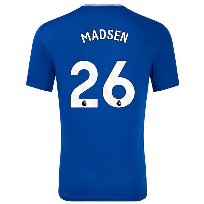 Women Football Rikke Madsen #26 Blue With Home Jersey 2024/25 T-Shirt Za