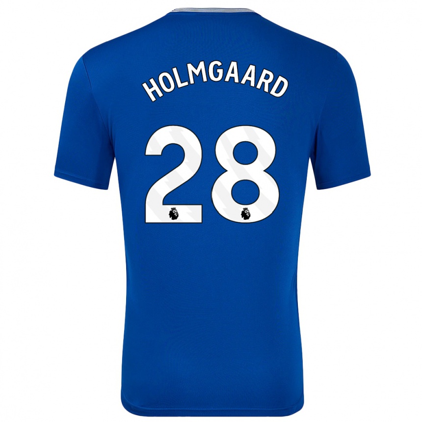 Women Football Karen Holmgaard #28 Blue With Home Jersey 2024/25 T-Shirt Za