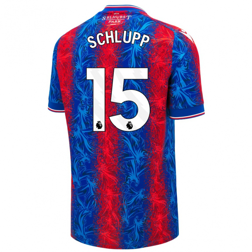 Women Football Jeffrey Schlupp #15 Red Blue Stripes Home Jersey 2024/25 T-Shirt Za