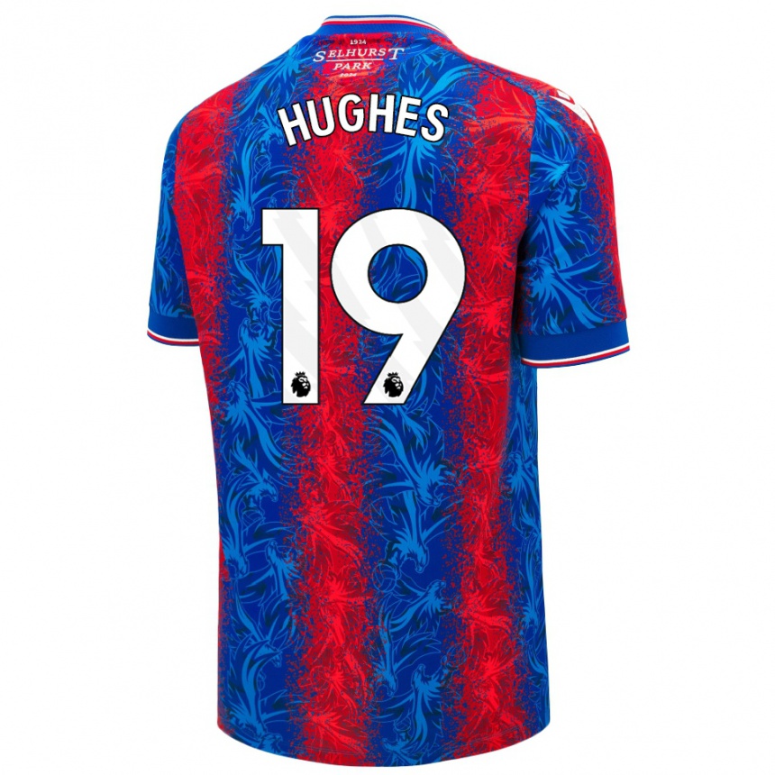 Women Football Will Hughes #19 Red Blue Stripes Home Jersey 2024/25 T-Shirt Za