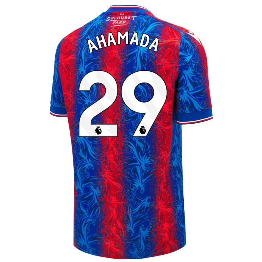 Women Football Naouirou Ahamada #29 Red Blue Stripes Home Jersey 2024/25 T-Shirt Za