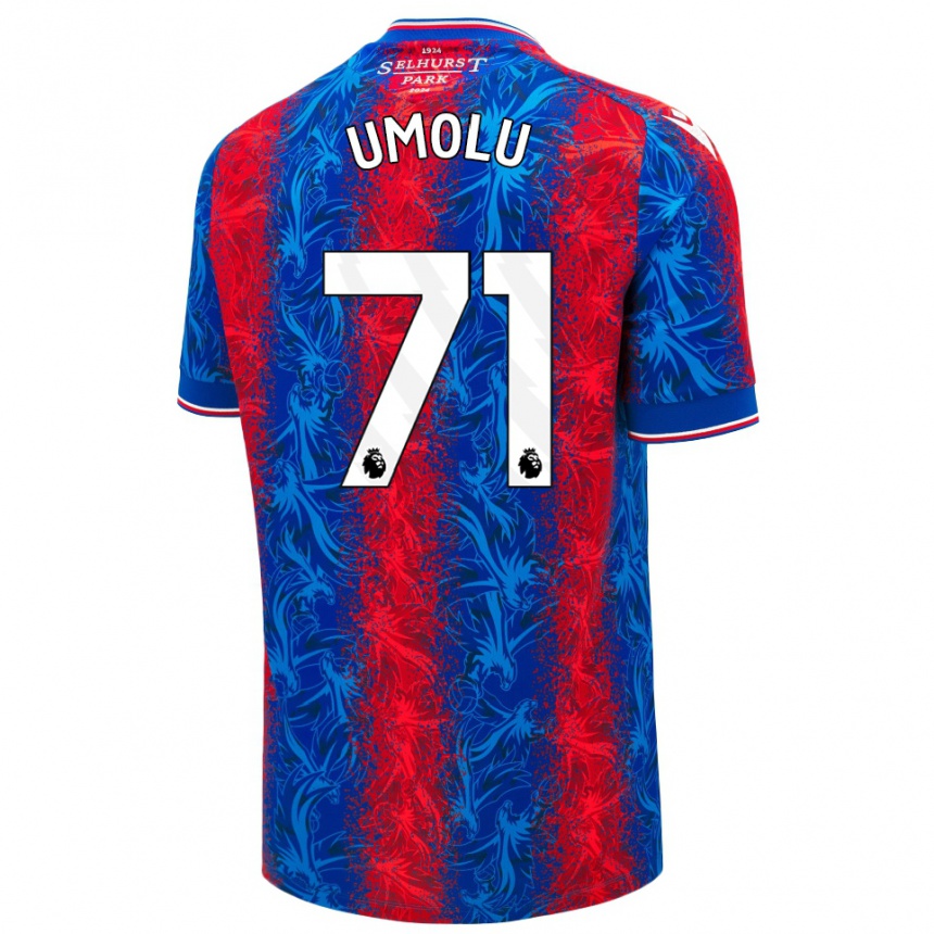 Women Football Jemiah Umolu #71 Red Blue Stripes Home Jersey 2024/25 T-Shirt Za