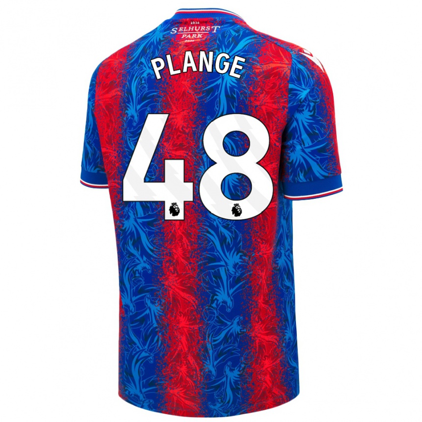 Women Football Luke Plange #48 Red Blue Stripes Home Jersey 2024/25 T-Shirt Za